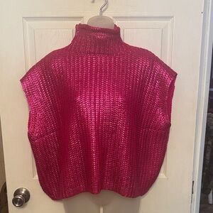 Shiny Pink Knit Top